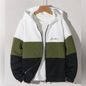 SHENHE Boy's Colorblock Zip Up Hoodie Casual Hooded Sweatshirt Jacket